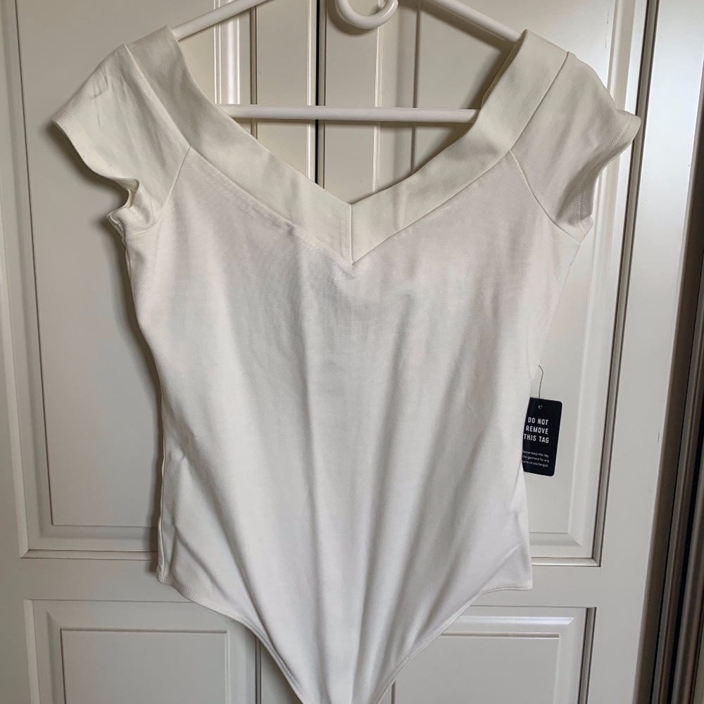 Express White Off-Shoulder Bodysuit *brand new!*